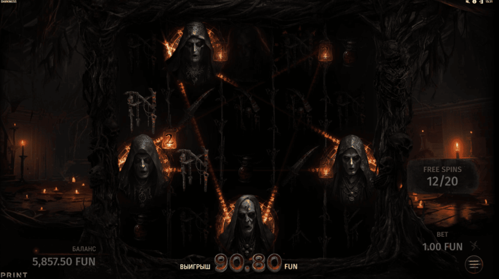 Бонусный раунд слот-игры Darkness