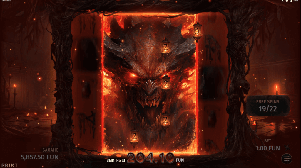 Появление Люцифера в слот-игре Darkness
